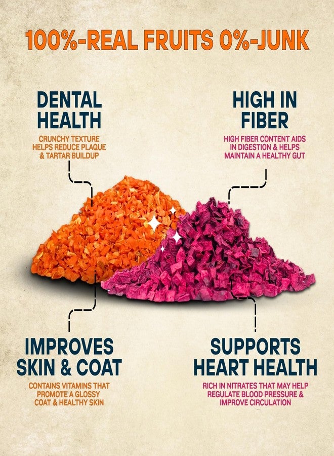 Sage Square Cat Dried Carrot & Beetroot Flakes Treats - Natural, Healthy & Tasty Snacks | Rich in Fiber & Vitamins | No Artificial Preservatives | Low Fat, Digestible | for Training, Chewing | 150g - Image 3
